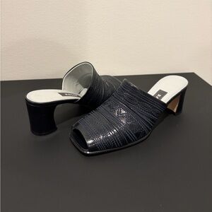 Bally Black Textured Women's Mules